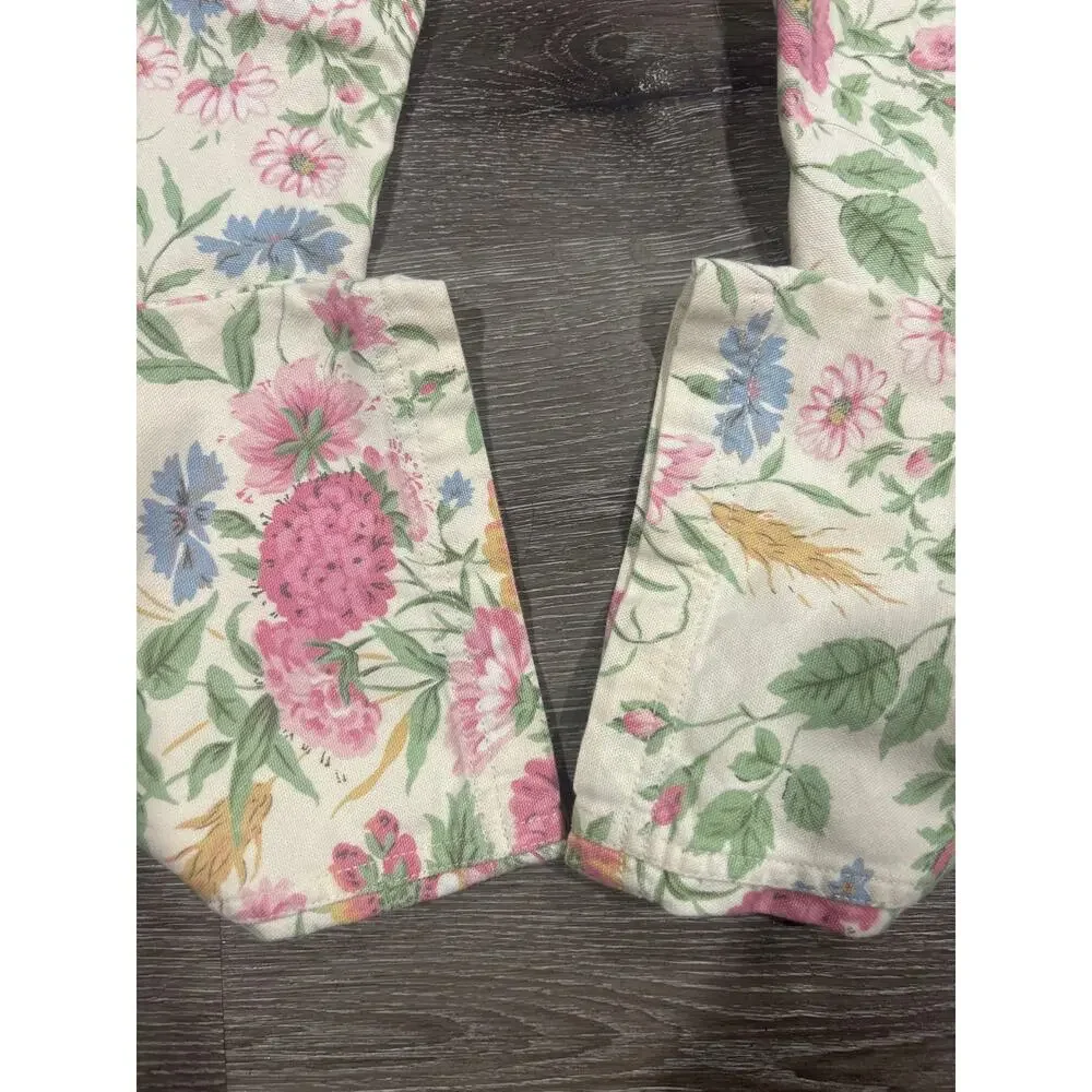 Vintage Ralph Lauren Girls Size 10 Floral Pants Cotton Pastel Wildflower Kidcore